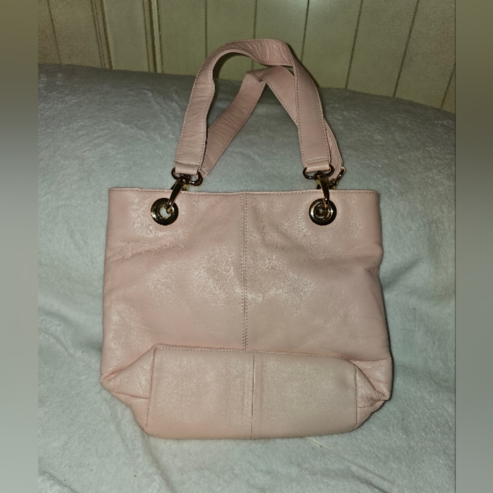Genuine leather pink purse